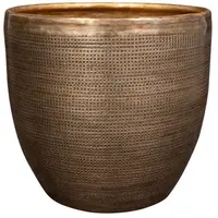 TS Collection bloempot rowen metaal 17x15cm gold - afbeelding 1