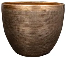 TS Collection bloempot rowen metaal 21x16cm gold - afbeelding 1