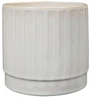 TS Collection bloempot sarien keramiek 10x10cm off white - afbeelding 1