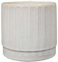 TS Collection bloempot sarien keramiek 12x11cm off white - afbeelding 1