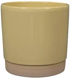 TS Collection bloempot saske keramiek 12x11cm pastelgeel