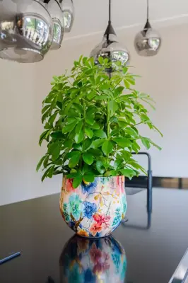 TS Collection bloempot sparkle metaal 28x25cm spring - afbeelding 2