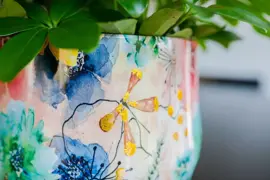 TS Collection bloempot sparkle metaal 28x25cm spring - afbeelding 4