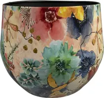 TS Collection bloempot sparkle metaal 28x25cm spring - afbeelding 1