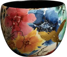 TS Collection bloempot sparkle metaal 9x7cm spring
