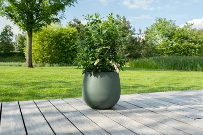 TS Collection Bloempot Stijn 28x27 cm Matgroen - afbeelding 3