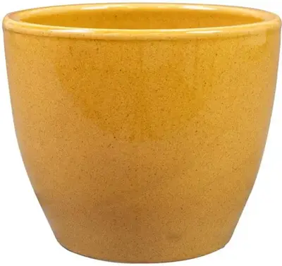 TS Collection bloempot sven keramiek 13x11cm mosterd - afbeelding 1