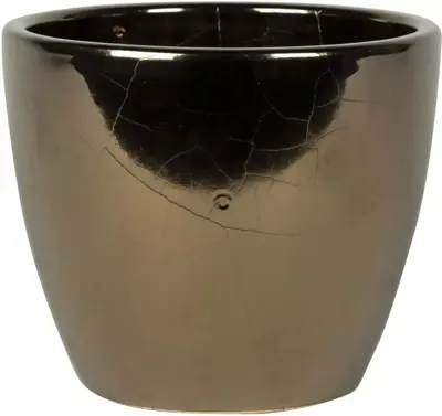 TS Collection bloempot sven keramiek 16x13cm goud - afbeelding 1