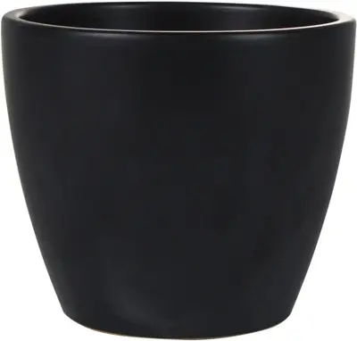 TS Collection bloempot sven keramiek 16x13cm zwart