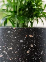 TS Collection bloempot tina steen 23x22cm terrazo black - afbeelding 2