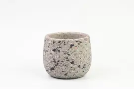 TS Collection bloempot tina steen 8x7cm terrazo grey - afbeelding 1