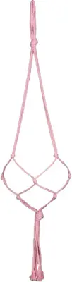 TS Collection Bloempothanger macrame roze 90 cm