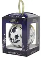 TS Collection kunststof kerstbal amsterdam 10cm blauw, wit kopen?