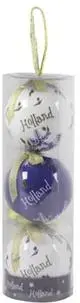 TS Collection kunststof kerstbal amsterdam 7cm blauw, wit 3 stuks