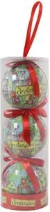 TS Collection kunststof kerstbal amsterdam 7cm multi 3 stuks