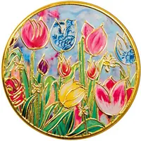 TS Collection onderzetter natuurvezel, epoxy, hout dutch beauty 11x1cm spring  - afbeelding 1