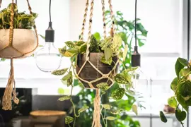 TS Collection Pothanger macrame ivoor 125cm - afbeelding 4