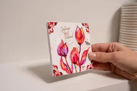 TS Collection tegeltje sunblush keramiek 10cm spring - afbeelding 3