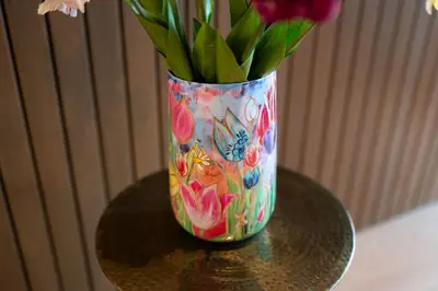 TS Collection vaas metaal dutch beauty 20x29cm spring - afbeelding 2