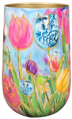 TS Collection vaas metaal dutch beauty 20x29cm spring - afbeelding 1
