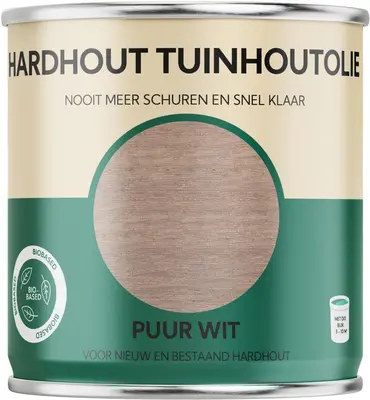 Tuinhoutolie Hardhout – Puur Wit – 750 ml