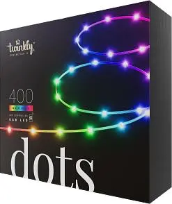 Twinkly Dots app-gestuurde flexibele LED lichtsnoer met 400 RGB 16 miljoen kleuren 20 meter transparant draad - afbeelding 1