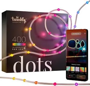 Twinkly Dots app-gestuurde flexibele LED lichtsnoer met 400 RGB 16 miljoen kleuren 20 meter transparant draad - afbeelding 2