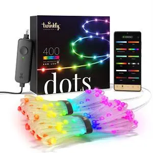 Twinkly Dots app-gestuurde flexibele LED lichtsnoer met 400 RGB 16 miljoen kleuren 20 meter transparant draad - afbeelding 3