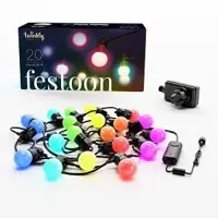 Twinkly Festoon app-gestuurd LED lichtsnoer 20 RGB 16 miljoen kleuren LED 10 meter zwarte kabel - afbeelding 2