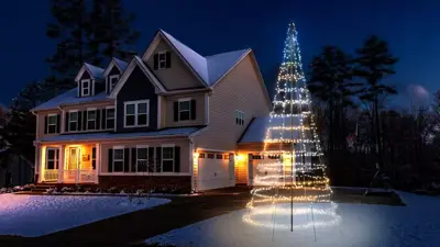 Twinkly Light tree - 1200 LED vlaggenmast kerstboom 8 meter 16 miljoen kleuren + warm wit - afbeelding 3