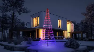 Twinkly Light tree - 1200 LED vlaggenmast kerstboom 8 meter 16 miljoen kleuren + warm wit - afbeelding 4