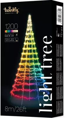 Twinkly Light tree - 1200 LED vlaggenmast kerstboom 8 meter 16 miljoen kleuren + warm wit - afbeelding 1