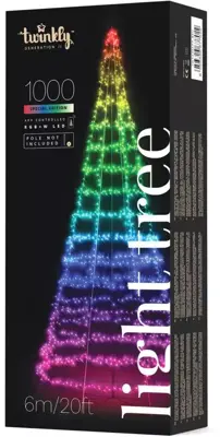 Twinkly Light Tree LED kerstverlichting Generation II 1000 lampjes 6 meter excl. paal multicolor - afbeelding 1