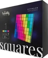 Twinkly Squares Extensions app-gestuurde LED Panelen met 64 RGB (16 Miljoen Kleuren) Pixels Zwart 1 Verlengstuk - afbeelding 1