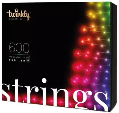 Twinkly Strings LED snoer kerstverlichting Generation II 600 lampjes 48 meter multicolor - afbeelding 1