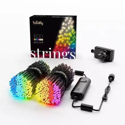 Twinkly Strings Special Edition 600 RGB+W LED Lights String, 48 m, 16 Million Colors + Warm White – Generation II zwart draad - afbeelding 2