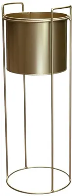 Uniplant bloempot goud op voet 23x65cm - Metaal