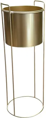 Uniplant bloempot goud op voet 28x80cm