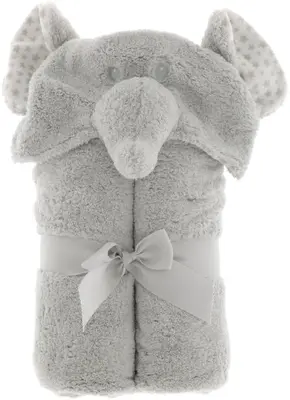 Unique Living badjas plush baby animal elephant grijs 