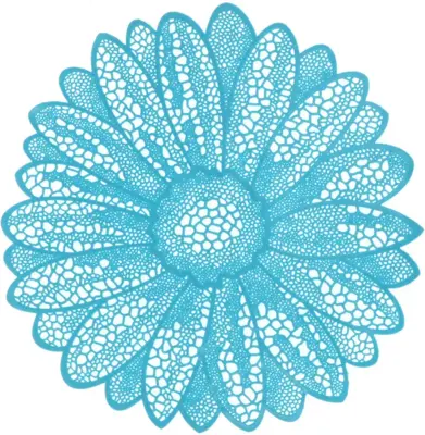 Unique Living placemat flower 38cm light blue 
