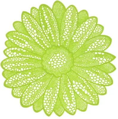 Unique Living placemat flower 38cm lime 