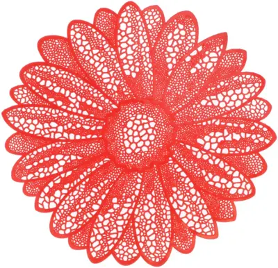 Unique Living placemat flower 38cm red 