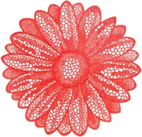 Unique Living placemat flower 38cm red  kopen?