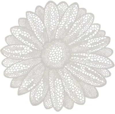 Unique Living placemat flower 38cm white 