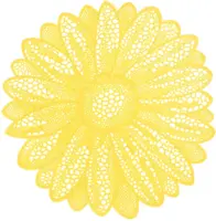 Unique Living placemat flower 38cm yellow  kopen?