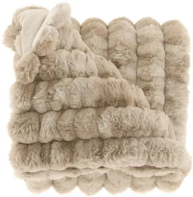 Unique Living plaid kylian 130x160cm latte - afbeelding 1