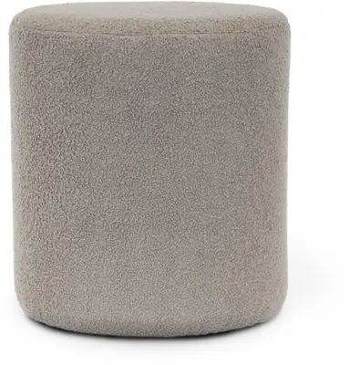 Unique Living poef polyester teddy 35x38cm chateau grey 