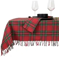 Unique Living tafelkleed xmas tartan 150x250cm red kopen?