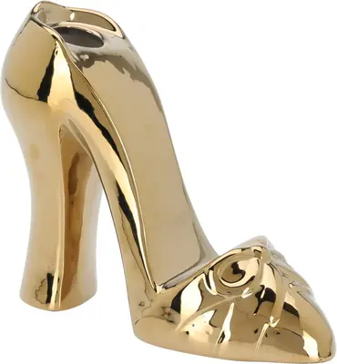 Vaas aardewerk hak 21x8x18cm goud