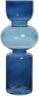 Vaas glas 13x13x30 cm blauw